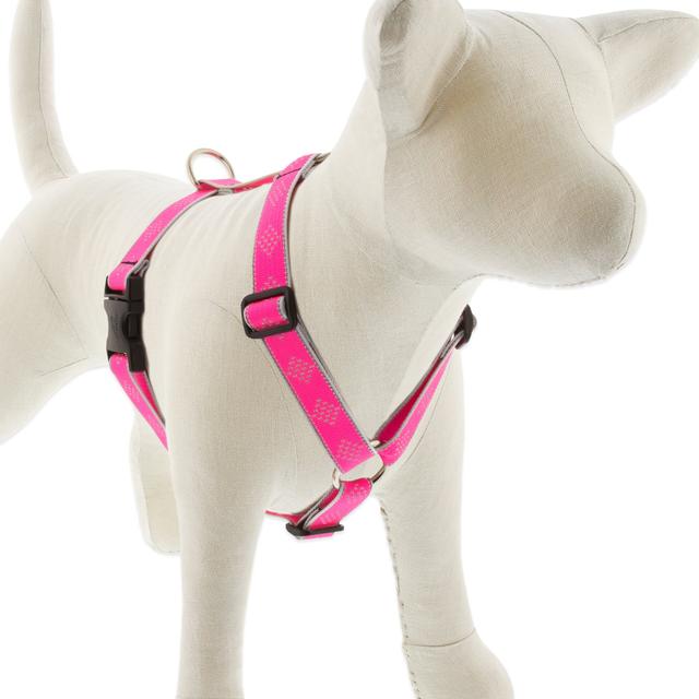 LupinePet Reflective Diamonds Adjustable Dog Harness, Pink, Medium: 20 to 32-in chest