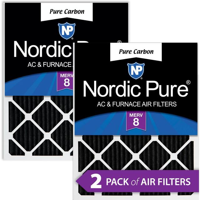 Nordic Pure Pure Carbon Pleated Odor Reduction Furnace Air Filters, 18 x 24 x 1-in, 2 count