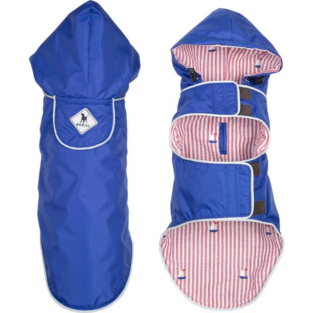 The Worthy Dog Seattle Slicker Jacket Dog Raincoat, Blue, Large
