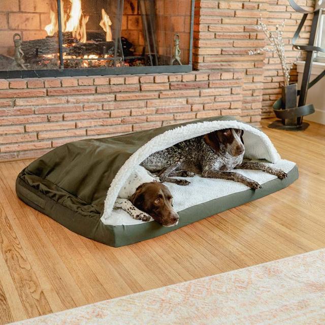 Snoozer Pet Products Poly Cotton Orthopedic Cozy Cave Dog Bed, Olive, X-Large