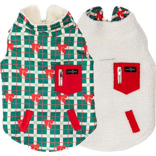 Lucy & Co. Happy Howlidays Teddy Reversible Dog Vest, X-Large