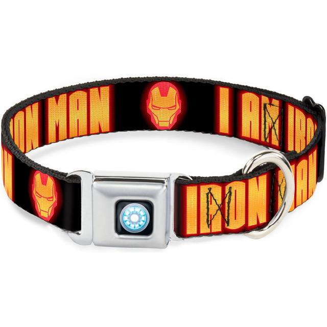 Buckle-Down Marvel Comics Iron Man Face I Am Iron Man Dog Collar, Medium: 11 to 16.5-in neck, 1-in wide