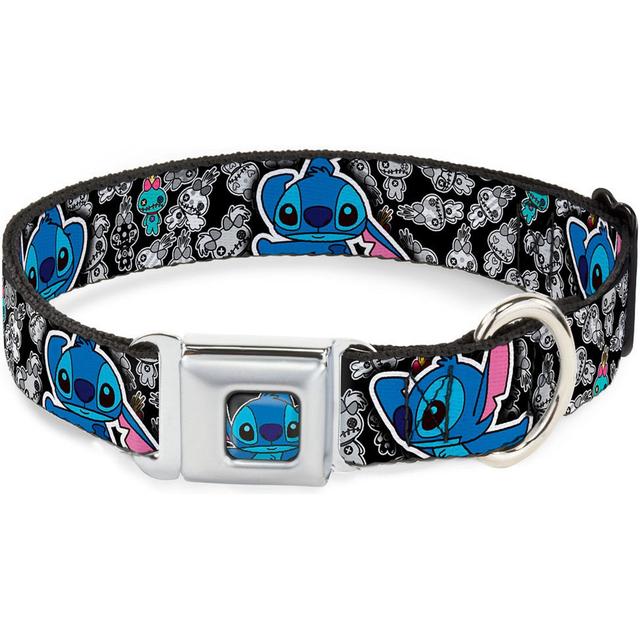 Buckle-Down Disney Stitch Poses Mini Scrump Scattered Dog Collar, Large: 15 to 24-in neck, 1-in wide