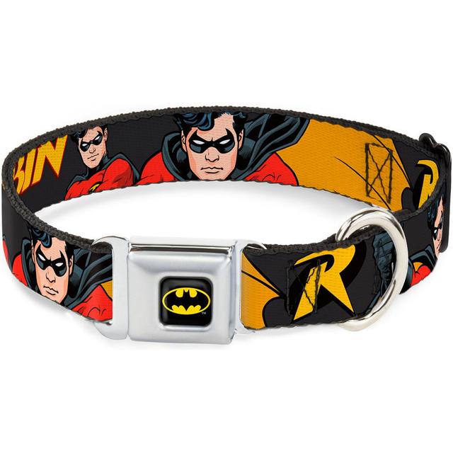 Buckle-Down DC Comics Robin Dog Collar, Small: 9.5 to 13-in neck, 1-in wide