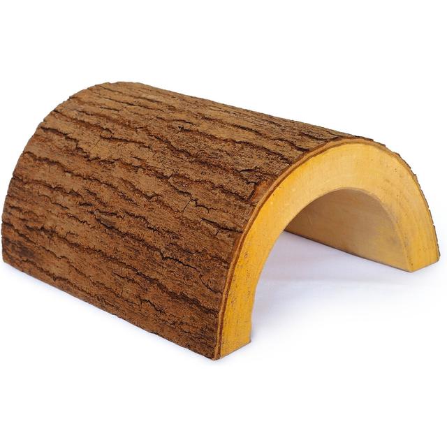 A&E Cage Company Natural Half Log Reptile Hideout, Brown, Medium