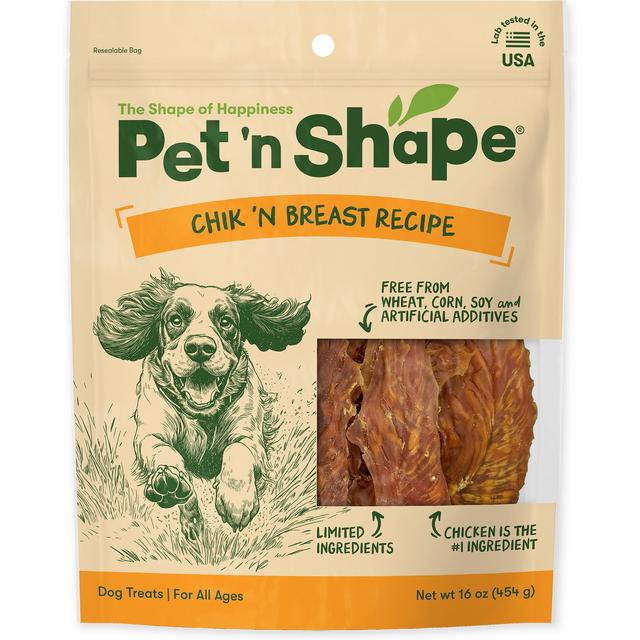 Pet 'n Shape Chik 'n Breast Grain-Free Chicken Jerky Dog Treats, 1-lb bag
