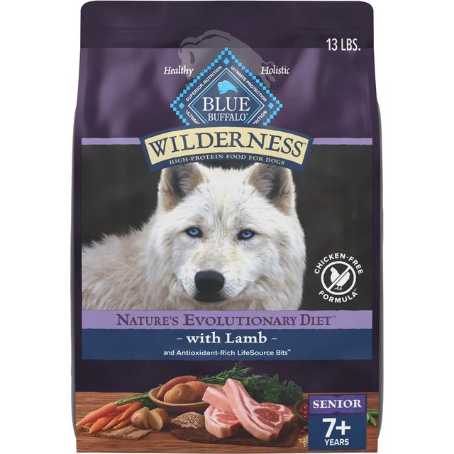 Blue Buffalo Wilderness 31-g Protein Lamb Meat Rich Natural Dry Senior Dog Food, 13-lb bag