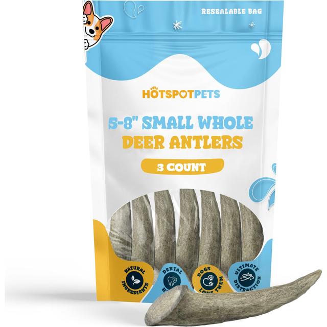 HOTSPOT PETS 5 to 8-in Whole Deer Antler Dog Treats, Small, 3 count