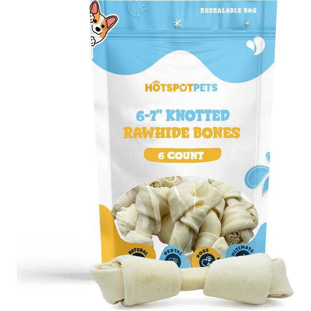 HOTSPOT PETS 6 to 7-in Knotted Bones Rawhide Dog Treats, 6 count