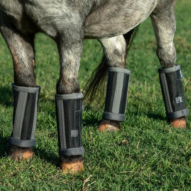 Professional's Choice Deluxe Fitted Horse Fly Boots, 4 count, Black, Small Pony