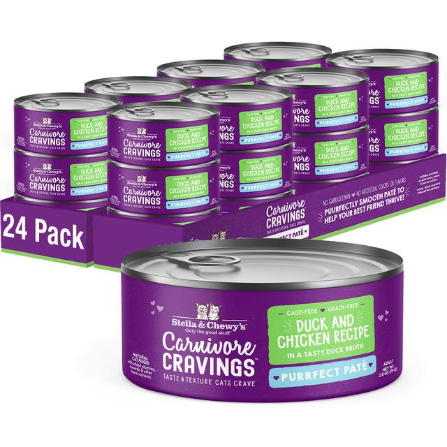Stella & Chewy's Purrfect Pate Duck & Chicken Flavored Pate Wet Cat Food, 2.8-oz can, case of 24