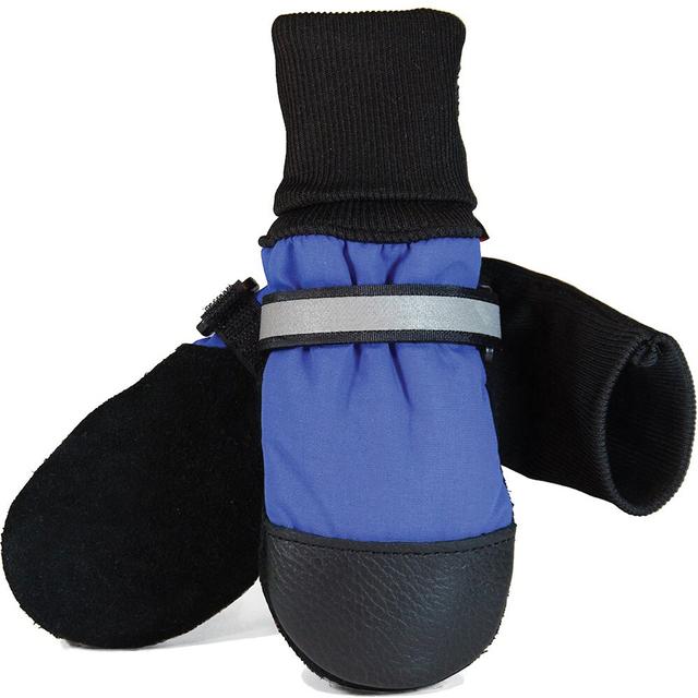Muttluks Original Fleece-Lined Winter Dog Boots, 4 count, Blue, X-Large