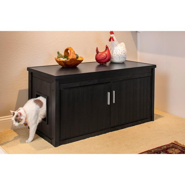 New Age Pet ECOFLEX Promax LitterLoo Cover Table Cat Litter Box Enclosure, Black Espresso