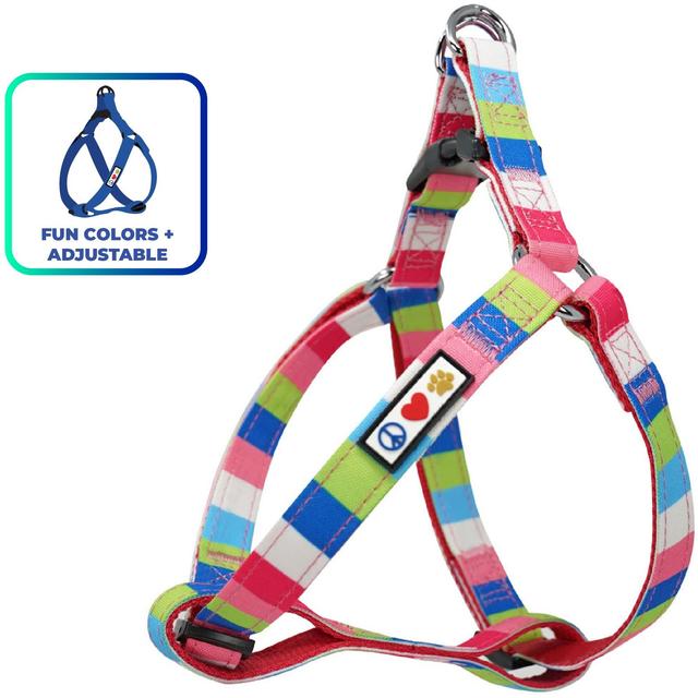 Pawtitas Dog Harness, Pink / Blue / Teal / Green, X-Small