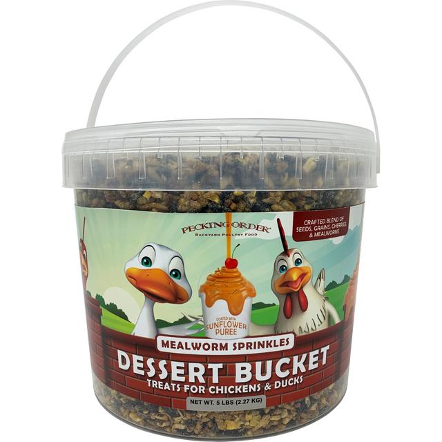 Pecking Order Dessert Bucket Mealworm Sprinkles Chicken Treats, 5-lb bag