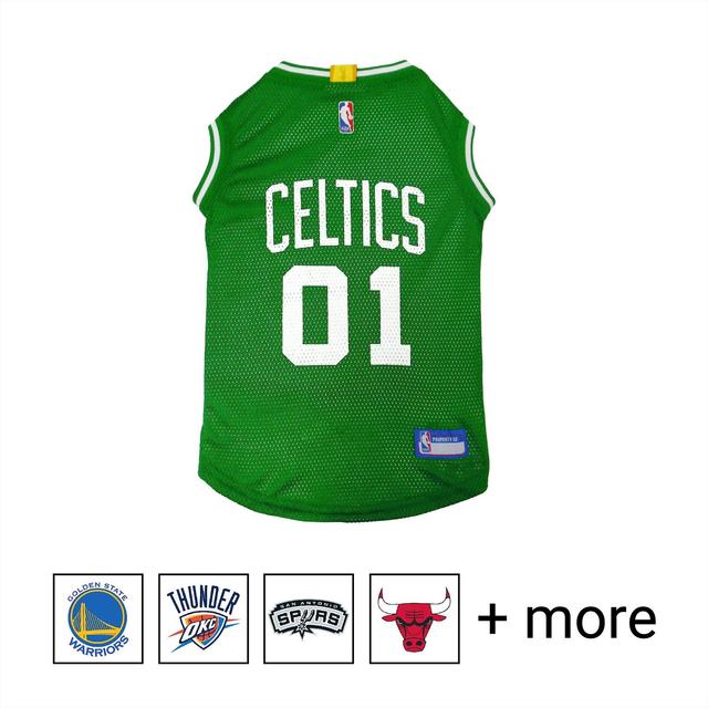Pets First NBA Dog & Cat Mesh Jersey, Boston Celtics, Large
