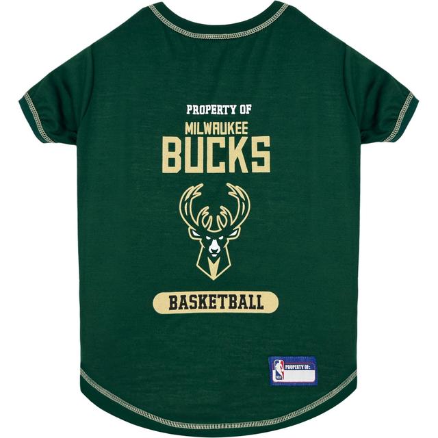 Pets First NBA Milwaukee Bucks Dog & Cat Tee Shirt, Large