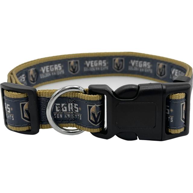 Pets First Satin Nylon Standard Dog Collar, Vegas Golden Knights, Medium: 10 to 16-in neck, 5/8-in wide
