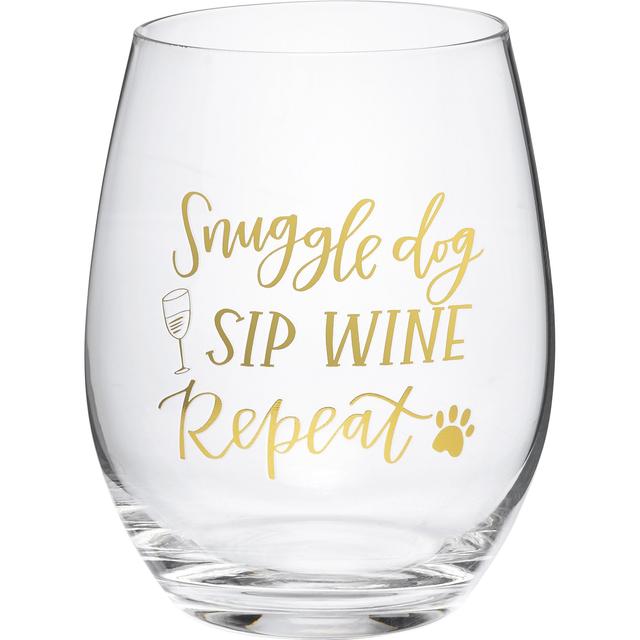 Primitives By Kathy Dog Sip Wine Glass, 15-oz