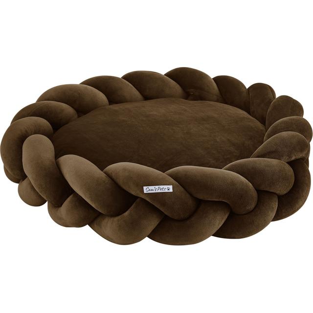 Sam's Pets Ivy Bolster Dog & Cat Bed, Brown, Medium