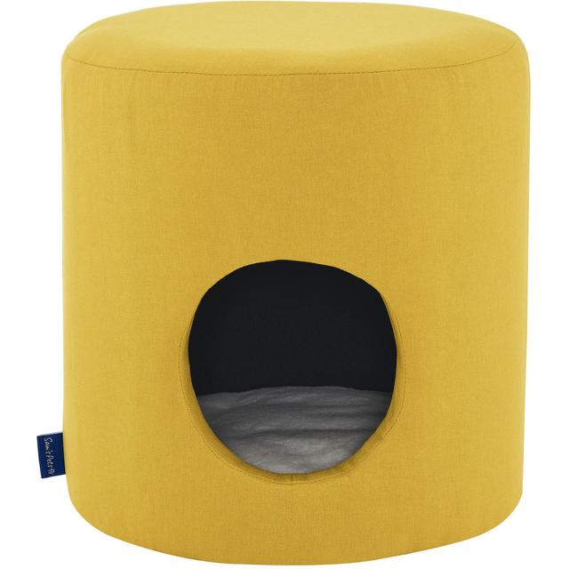Sam's Pets Orbit 15.75-in Linen Cat Tree Enclosure & Condo, Yellow