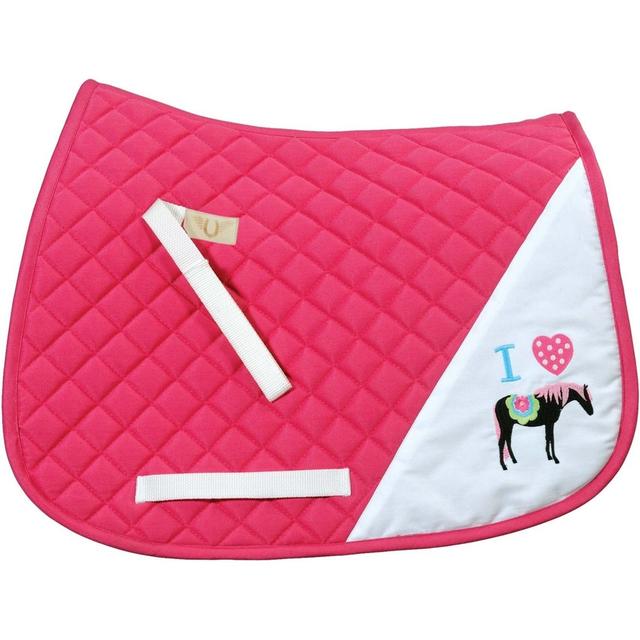 TuffRider I Heart Pony Girl Horse Saddle Pad, Hotpink