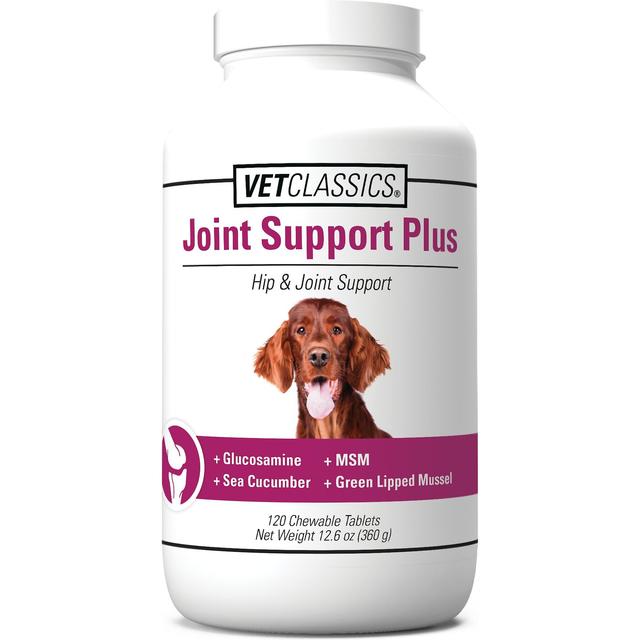 VetClassics Joint Support Plus Hip & Joint Support Chewable Tablets Dog Supplement, 120 count