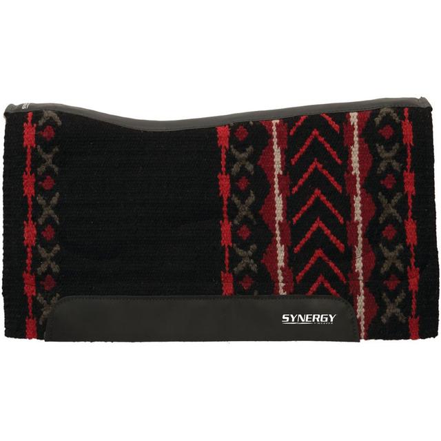 Weaver Equine Synergy Flex Contour Performance Western Saddle Pad, Mojave - Black/Red Clay