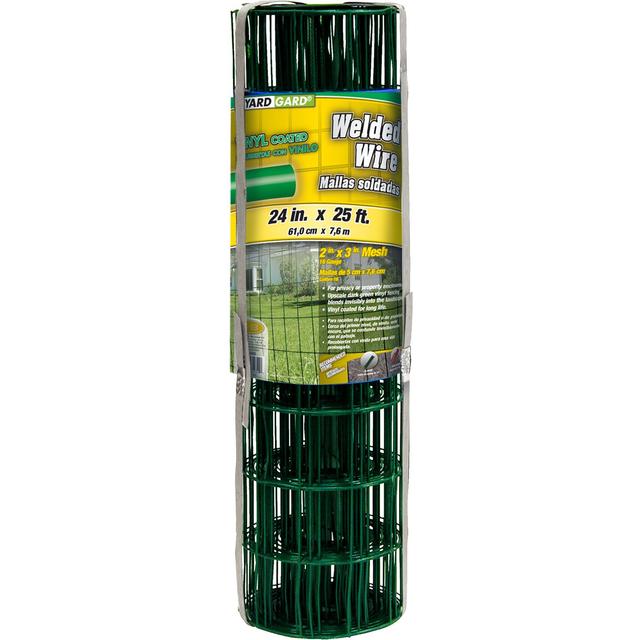 YardGard Welded Wire 16-Gauge 2x3" Mesh Fence, Green, 24-in x 25-ft roll