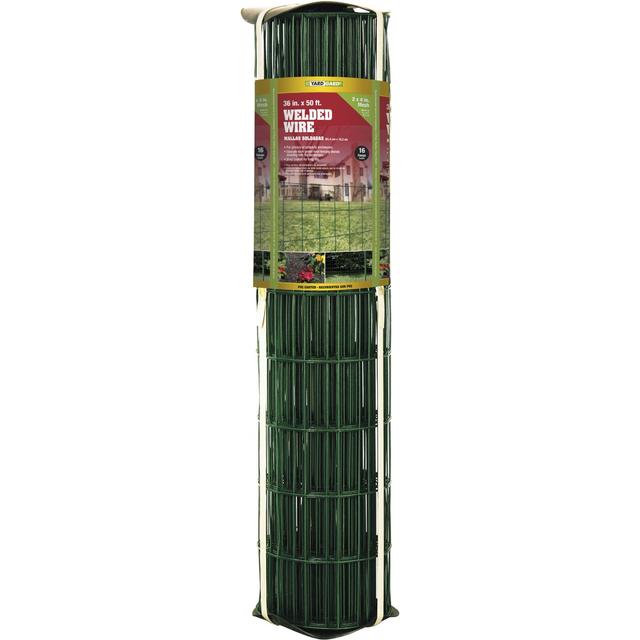 YardGard Welded Wire Vinyl 16-Gauge 2x4" Mesh Fence, Green, 36-in x 50-ft roll