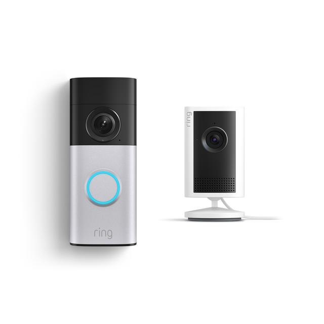 Ring Wired Doorbell Plus (for 2nd Generation) + Indoor Cam Plus in White
