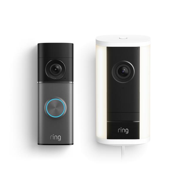 Ring Wired Doorbell Pro (3rd Generation) + Spotlight Cam Pro, Plug-In (for 2nd Generation) in White