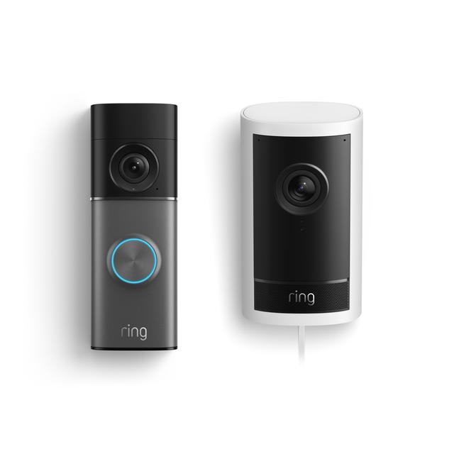 Ring Wired Doorbell Pro (for 3rd Generation) + Outdoor Cam Pro, Plug-In in White