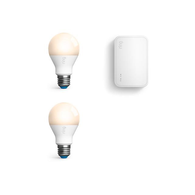 Ring Smart Lighting A19 Smart LED Bulb + Bridge (for 2nd Generation) in White | Pack of 2