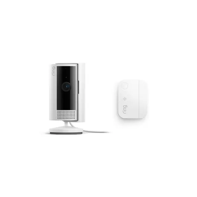 Ring Indoor Cam (for 2nd Generation) + Window and Door Sensors (Newest Model) in White