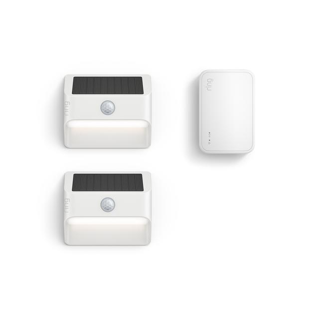 Ring Smart Lighting Solar Steplight + Bridge (for 2nd Generation) in White | Pack of 2
