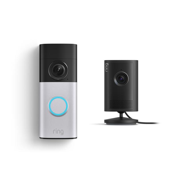 Ring Wired Doorbell Plus (for 2nd Generation) + Indoor Cam Plus in Black