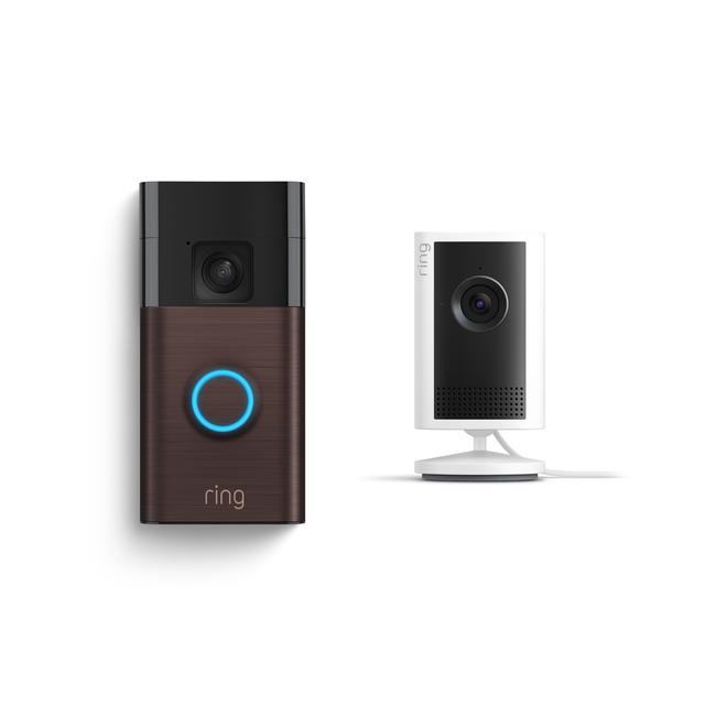 Ring Indoor Cam Plus + Battery Doorbell : Venetian Bronze in Venetian Bronze / White