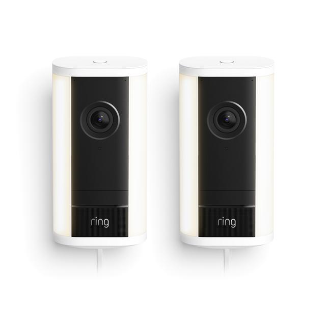 Ring Spotlight Cam Pro (Newest Model) (Featuring Retinal 4K) Plug-In in White | Pack of 2
