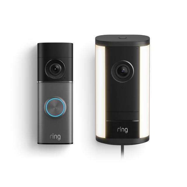 Ring Wired Doorbell Pro (3rd Generation) + Spotlight Cam Pro, Plug-In (for 2nd Generation) in Black