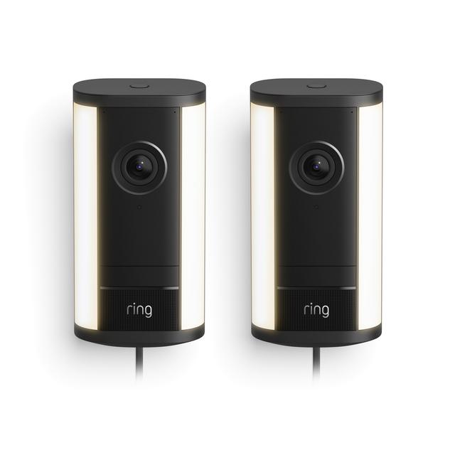Ring Spotlight Cam Pro (Newest Model) (Featuring Retinal 4K) Plug-In in Black | Pack of 2
