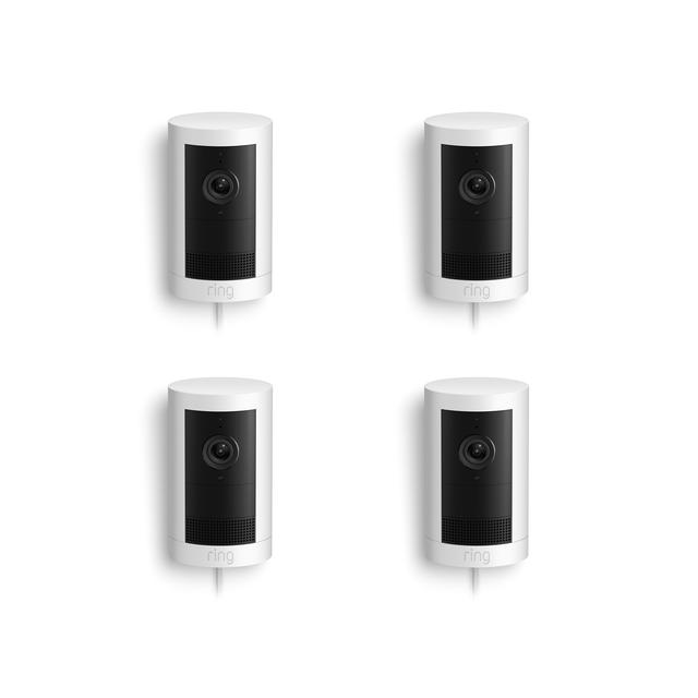 Ring Outdoor Cam Plus (Featuring Retinal 2K) Plug-In in White | Pack of 4