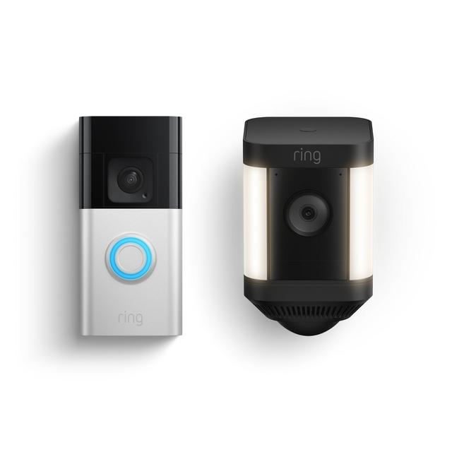 Ring Bestselling Advanced Kit (Battery Doorbell Plus + Spotlight Cam Plus Battery) in Black