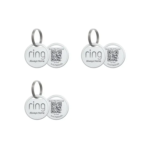 Ring Pet Tag in Satin Nickel | Pack of 3