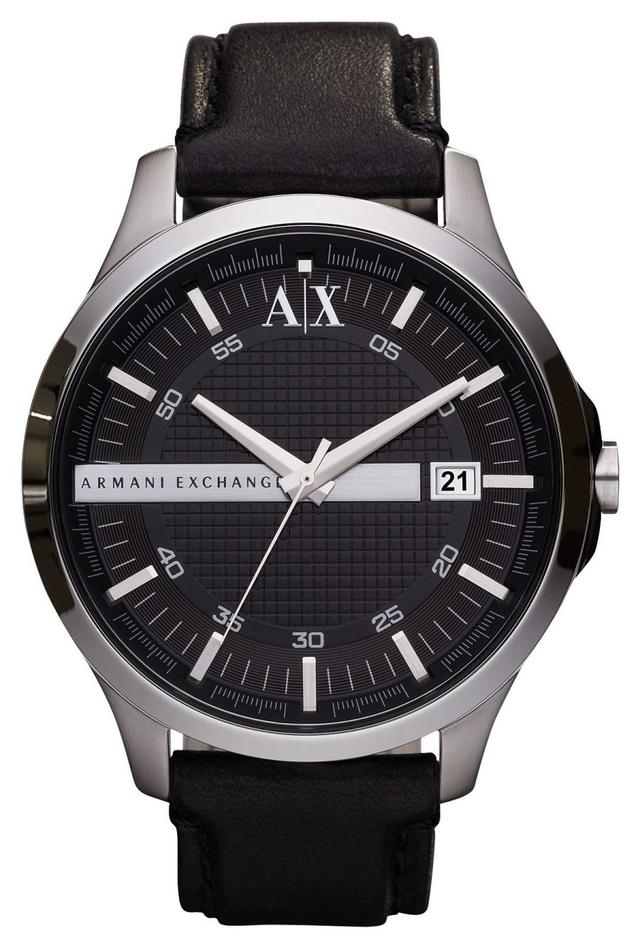 Armani Exchange AX2101 Men's | Black Dial | Black Leather Watch
