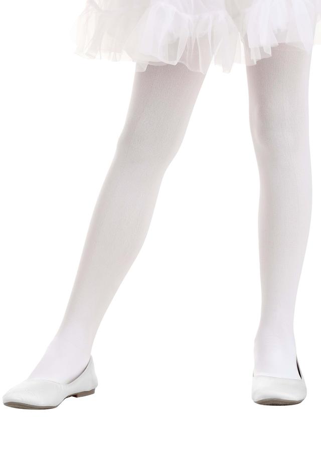 Girl's Deluxe White Tights | Costume Tights