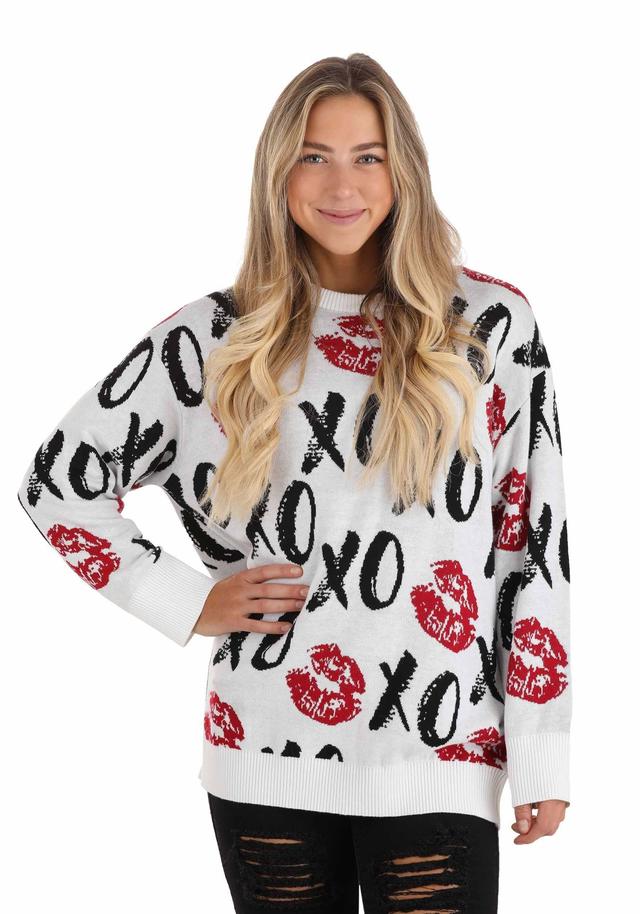 Adult Hugs and Kisses Valentine's Day Sweater