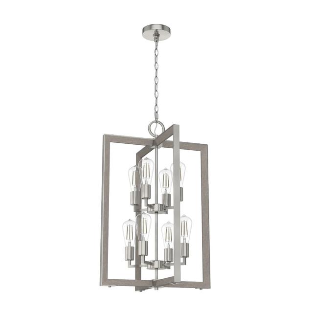 Hunter Woodburn 8-Light Foyer Pendant in Brushed Nickel