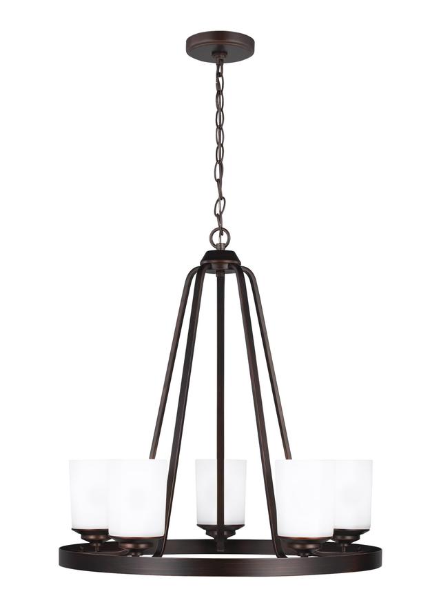 Sea Gull Kemal 5-Light Transitional Chandelier in Bronze - 3130705EN3-710