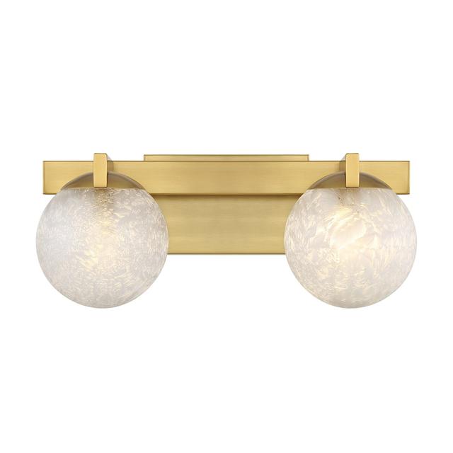 Darien 2-Light Bathroom Vanity Light in Warm Brass